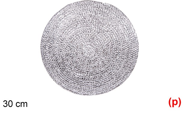 Salvamantel cuerda papel plata 30cm