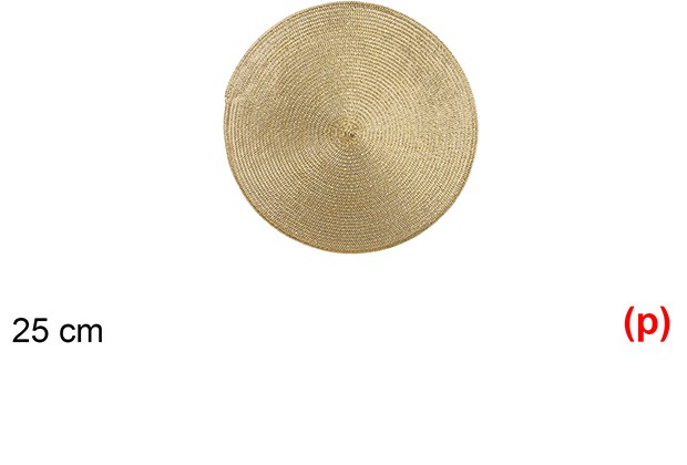 Salvamantel plastico oro brillo 25cm