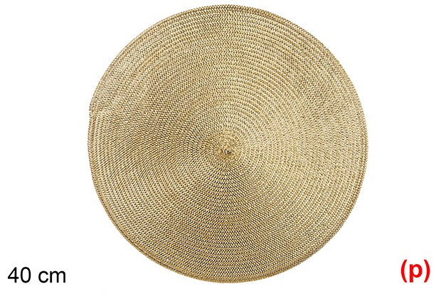 Salvamantel plastico oro brillo 40cm