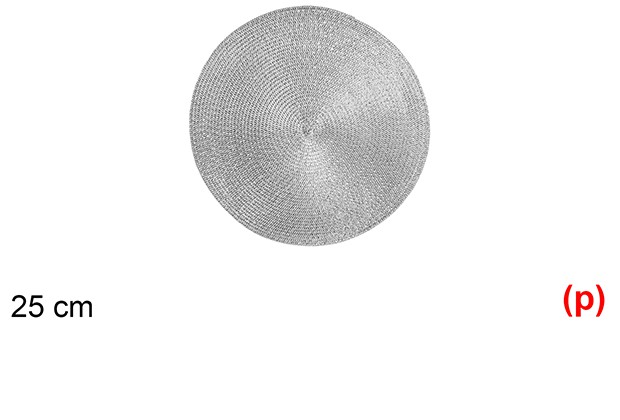 Salvamantel plastico plata brillo 25cm