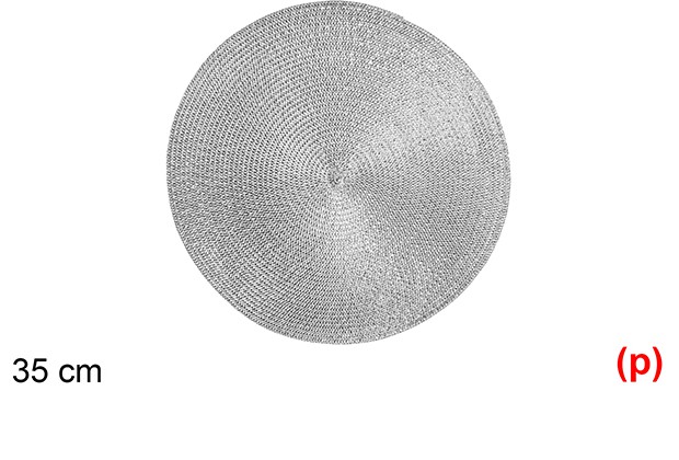 Salvamantel plastico plata brillo 35cm