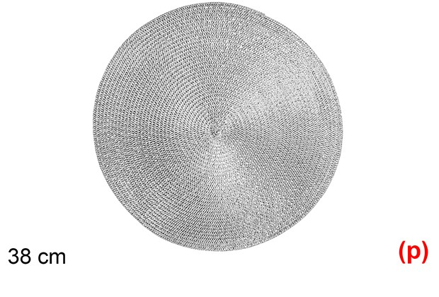 Salvamantel plastico plata brillo 38cm