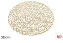 Salvamantel pvc redondo trenzado oro 38cm