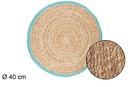 Salvamantel seagrass borde yute turquesa 40cm