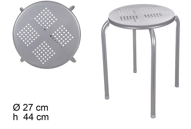 Taburete metal plateado