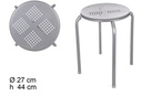 Taburete metal plateado