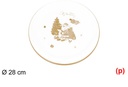 Tartera ceramica navidad oro new 28x28cm