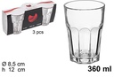 Vaso cristal pack 3 agua casablanca 360ml