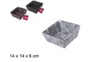 Cesta nylon color surtido negro/gris marron 14x14x6cm