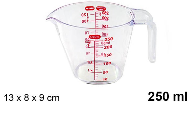 Jarra de plástico medidora 250 ml
