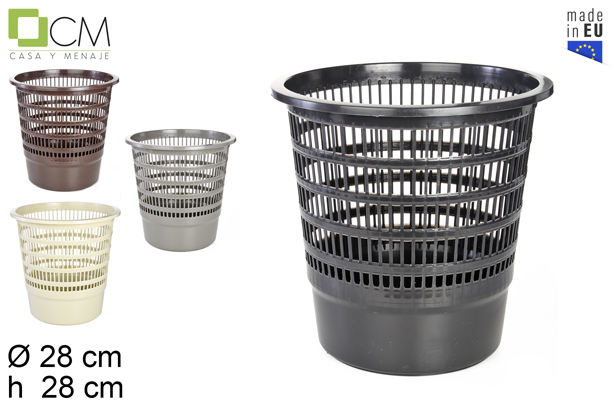 Pattumiera plastica tonda colori assortiti