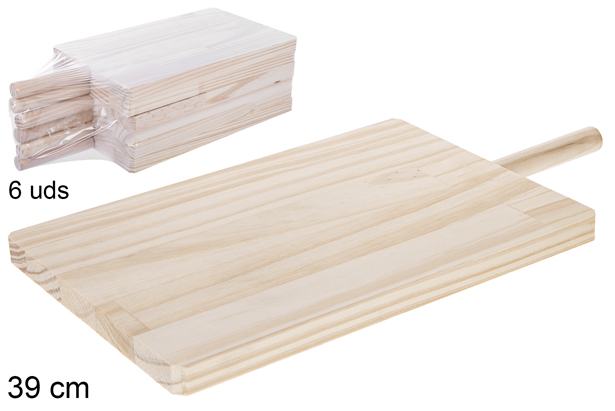 [105355] Tagliere in legno con manico 39 cm