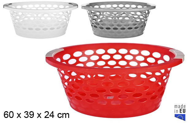 Grand panier ovale en plastique de couleurs assorties