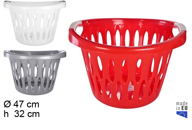 Large round plastic basket in assorted colors