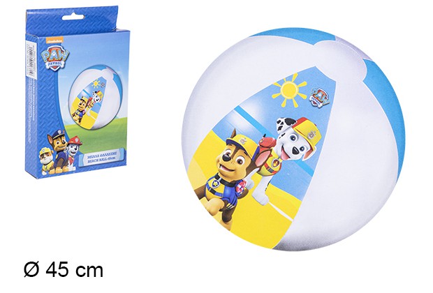 Balón playa hinchable niños Paw Patrol 45 cm