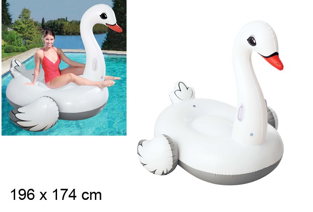 Cisne hinchable adultos con asas 196x174 cm