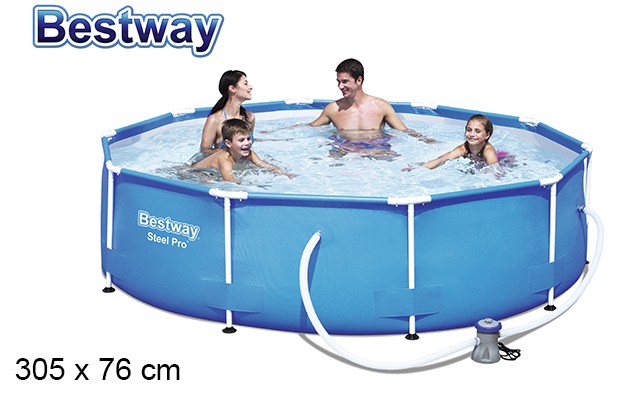 Set piscina Steel Pro com purificador 305x76 cm