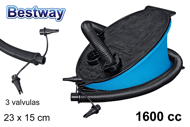 Gonfiatore a piede con 3 valvole bolsa bw 1.600 cc