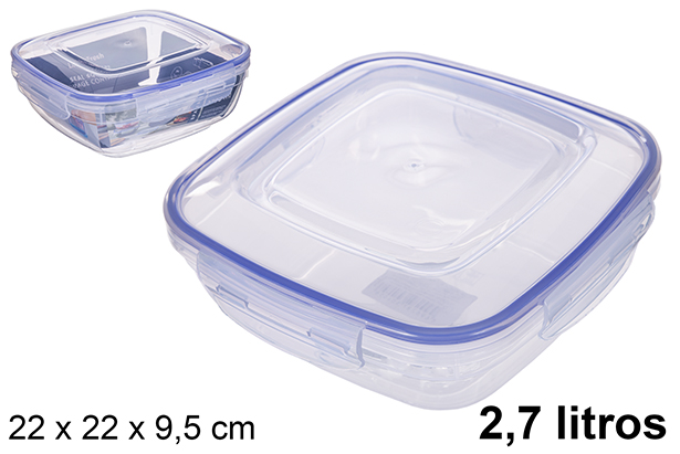 [200493] Contenitore per alimenti ermetico quadratto 2,7 l.