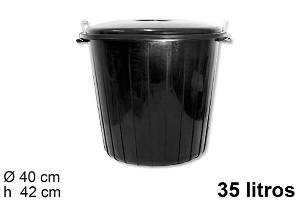 Poubelle en plastique noir 35 l.