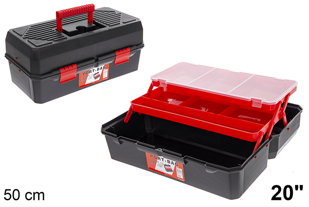 [200612] Plastic box tools with trays 50 cm 20"