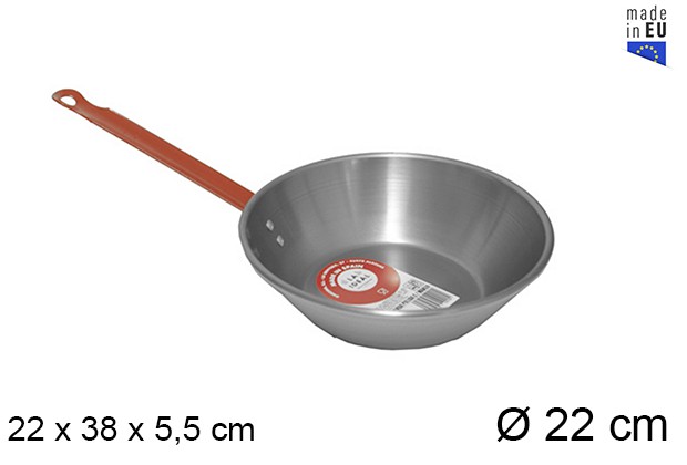 Sartén pulida honda con mango 22 cm