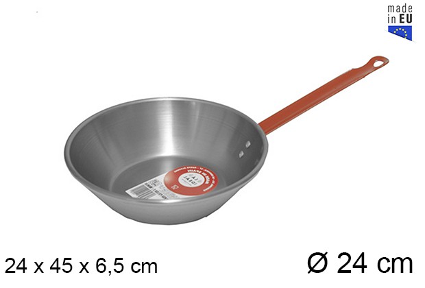 Sartén pulida honda con mango 24 cm
