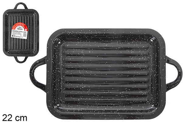 Rectangular enamel grill plate 21x27 cm