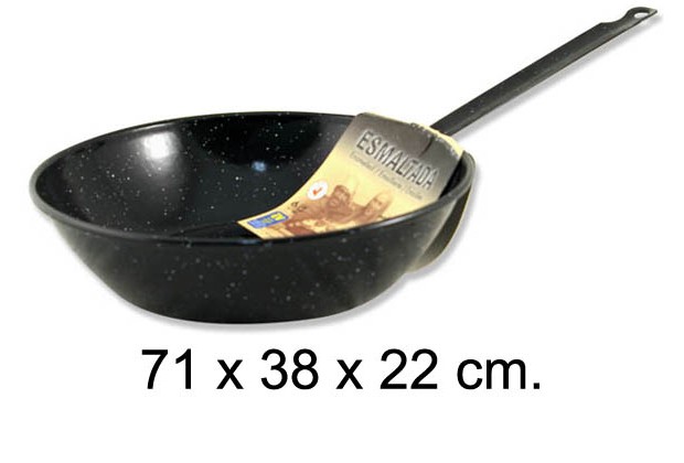 Poêle émaillée avec manche 38 cm