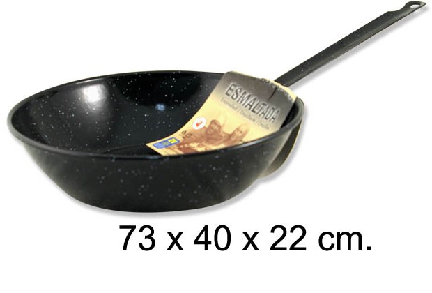 Poêle émaillée avec manche 40 cm