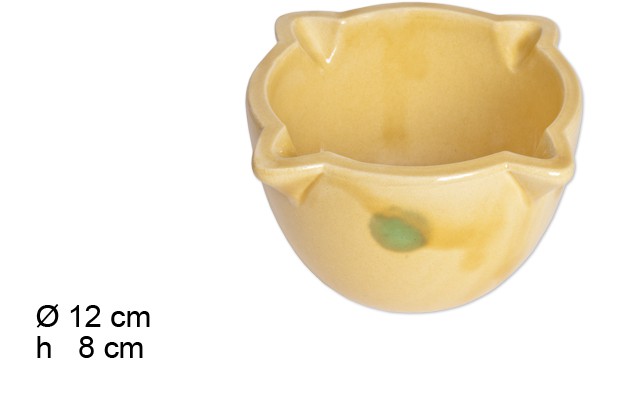 Mortaio giallo senza pestello 12x8 cm
