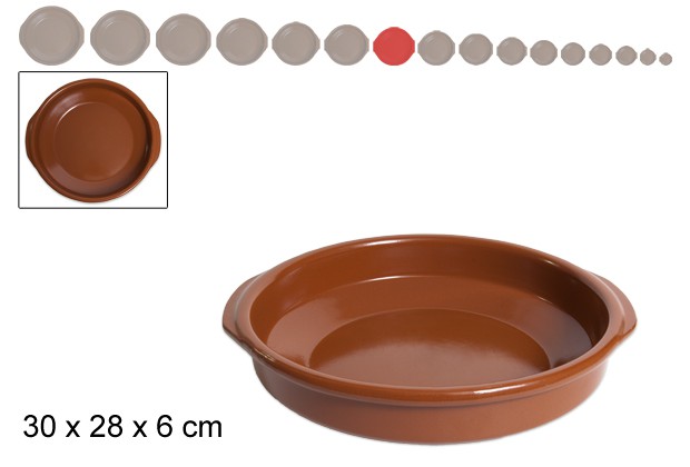 Cazuela de barro con asas 28 cm