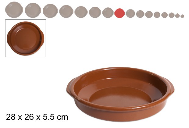 Cazuela de barro con asas 26 cm 