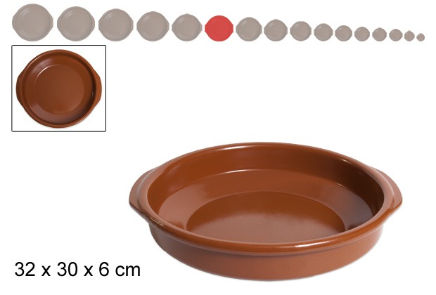 Cazuela de barro con asas 30 cm 