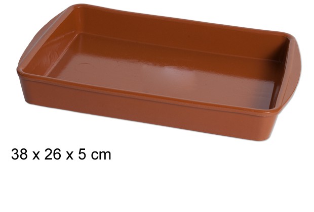 Rectangular clay tray 38x26 cm