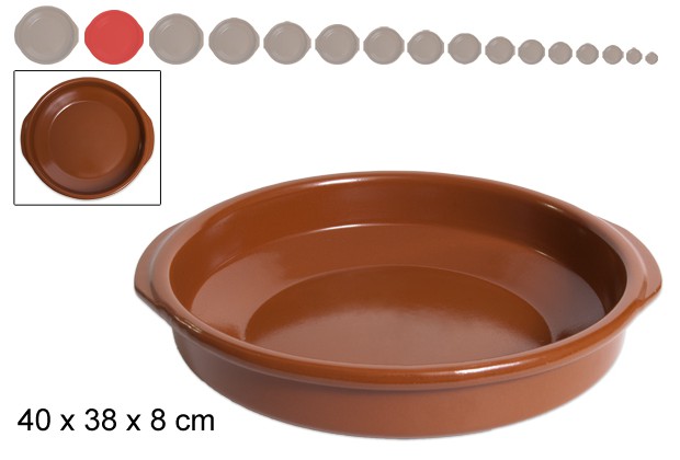 Cazuela de barro con asas 38 cm 