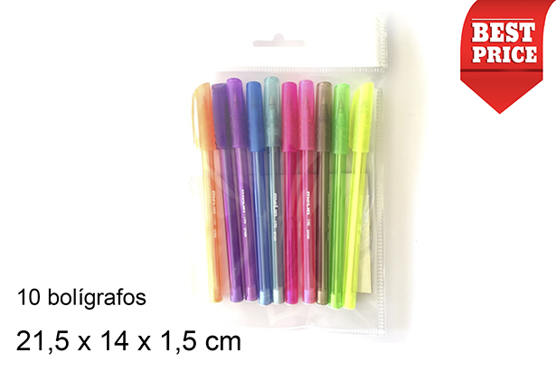[202083] Blister 10 canetas cristal fluor