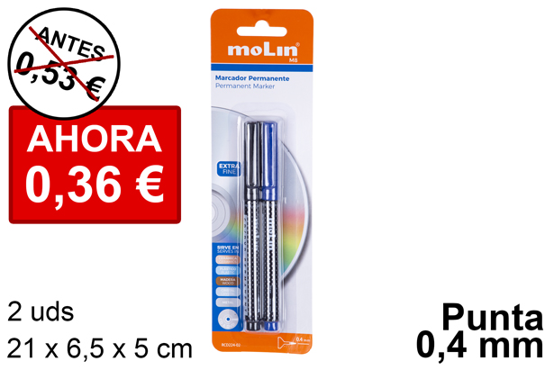 Pack 2 pennarelli CD/DVD 0,4 mm