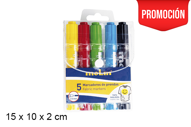 [202171] Pack 5 pennarelli per tessuti assortiti