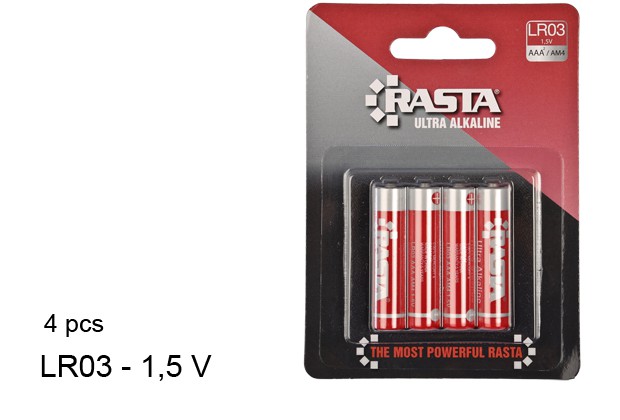 [202178] Box of 12 blisters 4 alkaline batteries AAA