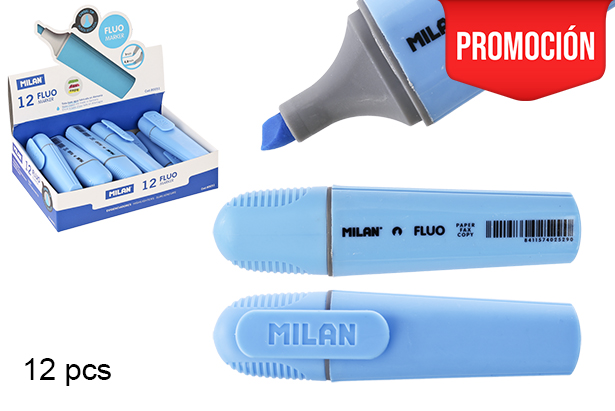 [202256] Scatola da 12 pennarelli blu fluorescente
