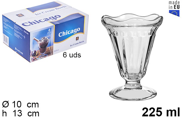 Glass cup for ice cream Chicago 225 ml