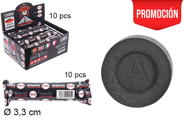 [202661] Blister 10 comprimés de charbon de bois 33 mm