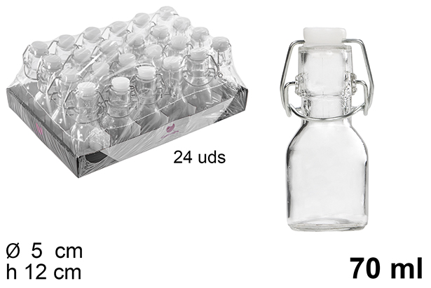 Botella cristal tapón gaseosa 70 ml