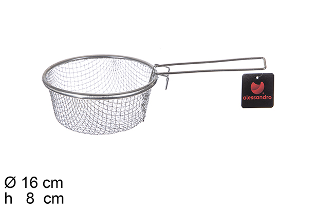 [100369] Cesto acero inox para freír con mango 16 cm