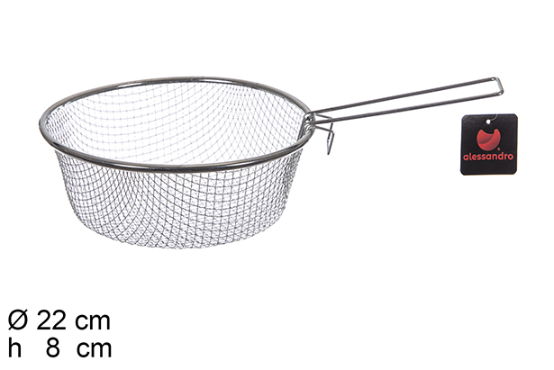 Stainless steel frying basket with handle 22 cm