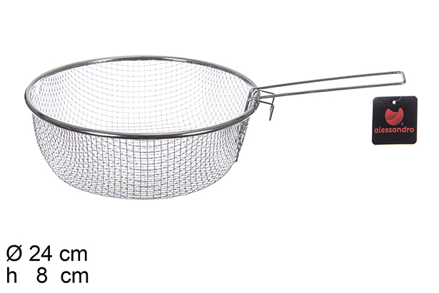 Panier à friture avec poignée en inox 24 cm