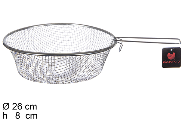 [100374] Cesto acero inox para freír con mango 26 cm