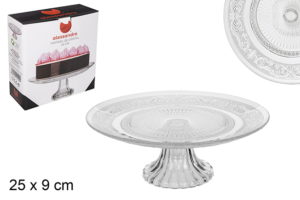 Tartera cristal decorado 25 cm
