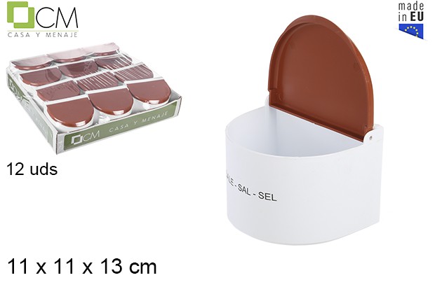 Plastic salt shaker assorted colors 11x13 cm